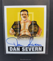 2012 Leaf Wrestling Dan Severn DS1 Yellow Parallel Autograph Trading Card Front