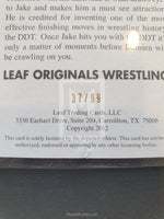 2012 Leaf Wrestling Jake The Snake JR1 Yellow Parallel Autograph Trading Card Back Damage
