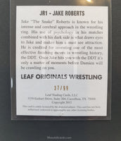 2012 Leaf Wrestling Jake The Snake JR1 Yellow Parallel Autograph Trading Card Back