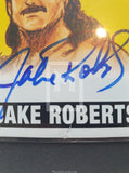 2012 Leaf Wrestling Jake The Snake JR1 Yellow Parallel Autograph Trading Card Front Damage