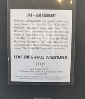2012 Leaf Wrestling Jim The Anvil Neidhart JH1 Yellow Parallel Autograph Trading Card Back
