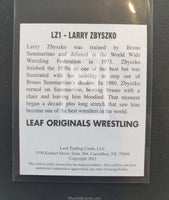 2012 Leaf Wrestling Larry Zbyszko LZ1 Autograph Trading Card Back