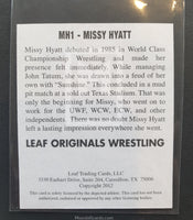 2012 Leaf Wrestling Missy Hyatt MH1 Autograph Trading Card Back