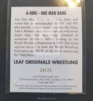 2012 Leaf Wrestling One Man Gang A-OMG Alternative Autograph Yellow Parallel Trading Card Back