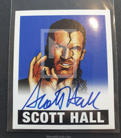 2012 Leaf Wrestling Scott Hall SH1 Autograph Blue Parallel Trading Card Front