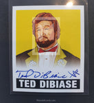 2012 Leaf Wrestling Ted Dibiase A-TDB Yellow Alternative Parallel Autograph Trading Card Front