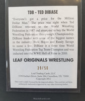 2012 Leaf Wrestling Ted Dibiase TDB Yellow Parallel Autograph Trading Card Back