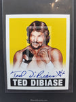 2012 Leaf Wrestling Ted Dibiase TDB Yellow Parallel Autograph Trading Card Front