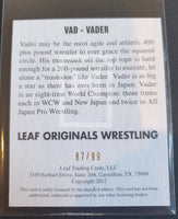 2012 Leaf Wrestling Vader VAD Autograph Yellow Parallel Trading Card Back