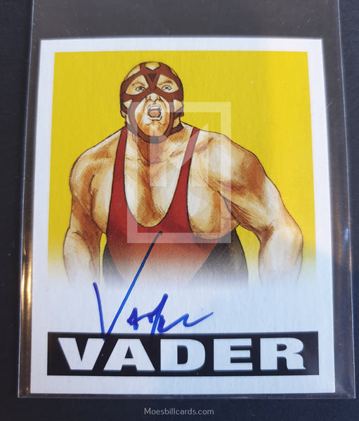 2012 Leaf Wrestling Vader VAD Autograph Yellow Parallel Trading Card Front