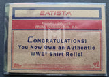 2012 Topps WWE Heritage Wrestling Swatch Shirt Relic Batista Trading Card Back