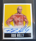 2014 Leaf Wrestling Bob Holly A-BH1 Alternative Autograph Yellow Parallel Trading Card Front