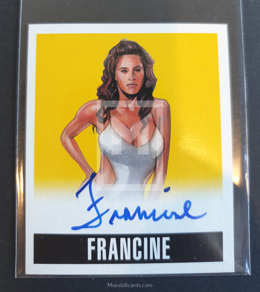 2014 Leaf Wrestling Francine A-F1 Alternative Autograph Yellow Parallel Trading Card Front