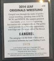 2014 Leaf Wrestling Gangrel A-G1 Alternative Autograph Yellow Parallel Trading Card Back