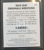 2014 Leaf Wrestling Gangrel A-G1 Alternative Autograph Yellow Parallel Trading Card Back