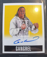 2014 Leaf Wrestling Gangrel A-G1 Alternative Autograph Yellow Parallel Trading Card Front