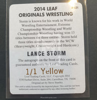2014 Leaf Wrestling Lance Storm A-LS1 Autograph Printing Plate Yellow Parallel Trading Card Back