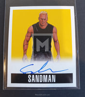 2014 Leaf Wrestling Sandman A-S3 Alternative Autograph Yellow Parallel Trading Card Front