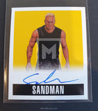 2014 Leaf Wrestling Sandman A-S3 Alternative Autograph Yellow Parallel Trading Card Front