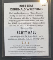 2014 Leaf Wrestling Scott Hall A-SH1 Alternative Autograph Blue Parallel Trading Card Back
