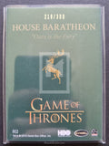 2015 Game of Thrones Season 4 Shield Pin Cards H3 House Baratheon Trading Card Back