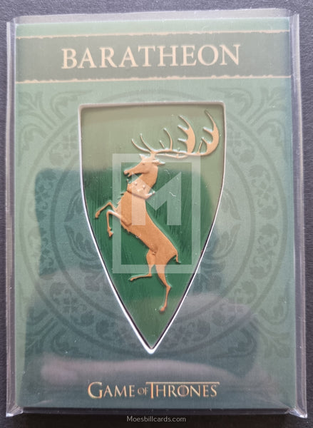 2015 Game of Thrones Season 4 Shield Pin Cards H3 House Baratheon Trading Card Front