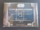 2016 Topps Star Wars Mission Briefing Rogue One Trading Card Patch 2 K-2SO Back