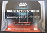 2016 Topps Star Wars Rogue One Series 1 Medallion Trading Card AT-ST Stormtrooper Back