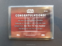 2016 Topps Star Wars The Force Awakens Series 1 Galactic Medallion M61 Trading Card Back