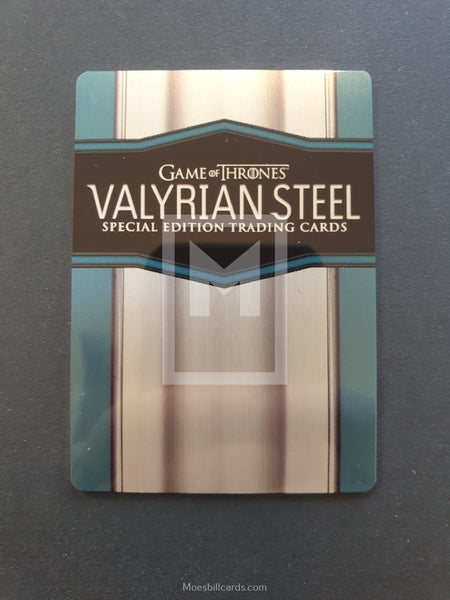 2017 Game of Thrones Season 6 Insert Case Topper CT1 Valyrian Steel Metal Promo Trading Card Front