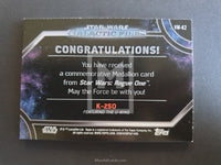 2017 Topps Star Wars Galactic Medallion Trading Card Vm-K2 Back