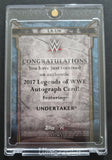 2017 Topps WWE Legends Undertaker LA-UN Autograph Trading Card Back