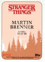 2018 Topps StrangerThings Season 1 Sticker Trading Card 11 of 20 Martin Brenner Back