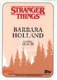 2018 Topps StrangerThings Season 1 Sticker Trading Card 12 of 20 Barbara Holland Back