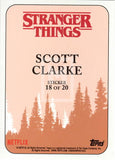 2018 Topps StrangerThings Season 1 Sticker Trading Card 18 of 20 Scott Clarke Back