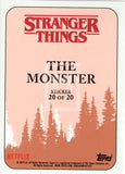 2018 Topps StrangerThings Season 1 Sticker Trading Card 20 of 20 The Monster Back