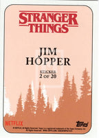 2018 Topps StrangerThings Season 1 Sticker Trading Card 2 of 20 Jim Hopper Back