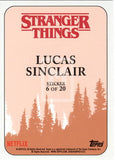 2018 Topps StrangerThings Season 1 Sticker Trading Card 6 of 20 Lucas Sinclair Back