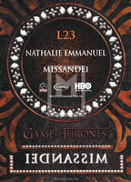 2019 Game of Thrones Inflexions Laser Cut Insert Trading Card L23 Missandei Back