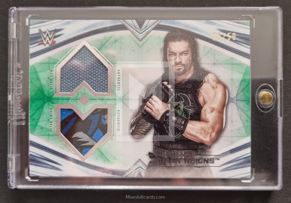 2020 Topps Undisputed Dual Relic Roman Reigns DR-RR Trading Card Front