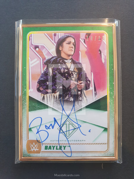 2020 Topps WWE Transcendent Autograph Trading Card A-BY Bayley Green Parallel Front