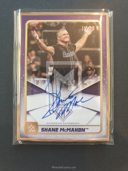 2020 Topps WWE Transcendent Autograph Trading Card A-SM Shane McMahon Purple Parallel Front
