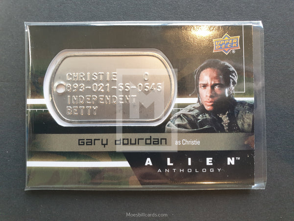 Alien Anthology Upper Deck Dog Tag Trading Card Gary Dourdan Christie Front