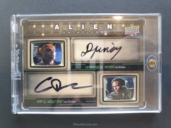 Alien Anthology Upper Deck Dual Autograph Trading Card Dominique Pinon Gary Dourdan Back