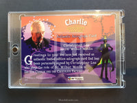 Charlie and the Chocolate Factory Artbox Autograph Trading Card Christopher Lee Dr Wilbur Wonka Back