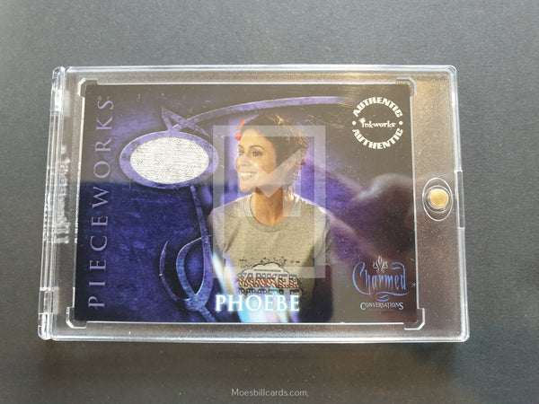2005 Inkworks Charmed Conversations PWCC1 Phoebe Pieceworks Trading Card - Alyssa Milano Front