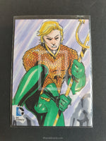 DC Epic Battles Cryptozoic Aquaman Sketch Trading Card Front