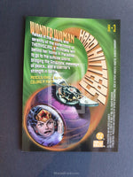 DC Legends Power Chrome Premiere Edition Hard Hitters Insert Trading Card Wonder Woman H3 Back