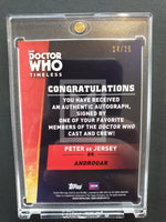 Doctor Who Timeless Androgar Autograph Trading Card Back