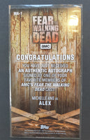 Fear The Walking Dead Alex Autograph Trading Card Back